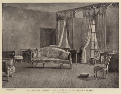 La chambre du palais de Kensington où la reine est née - Percy Macquoid